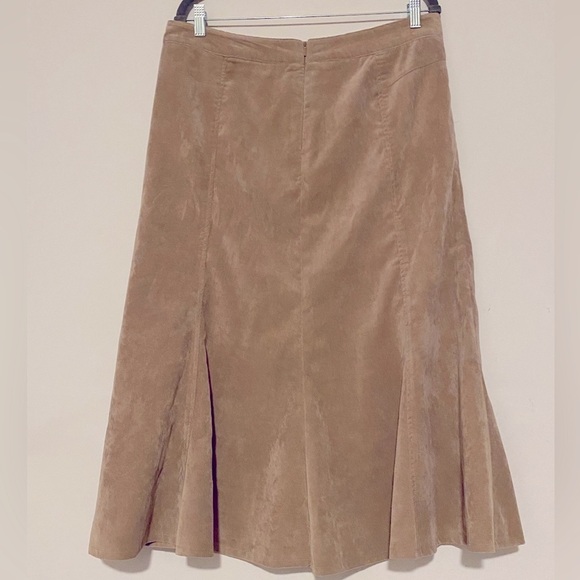 Renuar Collection Montreal 🇨🇦 Sz 12 Tan Mermaid Corduroy Maxi Skirt - Picture 4 of 11